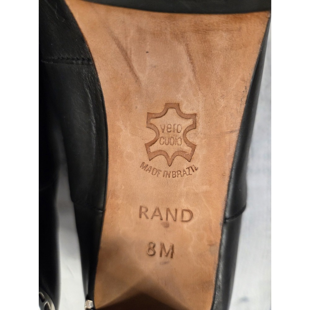 Brighton Vintage 1990s Womens Black LEATHER Sz 8 Ankle Booties‎ Boots - Picture 10 of 11